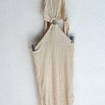 L'Academie Magnolia Linen Midi Dress in Tan Halter Open Back Sz Small Photo 2