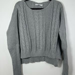 Faithfull the Brand Revolve  Chunky Cable Knit Gray Sweater 100% Cotton Size XS Photo 0