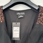 City Chic Black Bronze Sequin Demi Maxi Dress size XS/14 Elbow Flutter Sleeves Photo 10