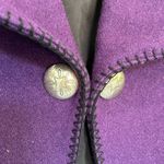 Vintage 80s Western Style Purple Wool Stitched Blazer S Photo 2