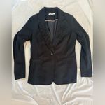 CAbi  Black Pinstripe Ruched Button Down Blazer 6 Work Business Photo 1