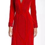 Tadashi Shoji  VAMP Red Velvet Matt Sequin Mesh Dress Size SMALL Photo 2