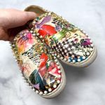 Christian Louboutin Pik Boat Flat Patent Trash Printed Spike Stud Sneaker Shoes Photo 1