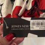 Jones New York White Floral Blouse with Long Sleeves and Notched Collar Silk Photo 3