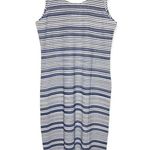 Lysse Mulholland Striped Sleeveless Knit Midi Tank Dress Blue White Large Photo 9