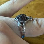 Natural Red Garnet Sterling Silver Claddagh Ring Size 7 Photo 2