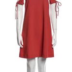 See By Chloe  Crewneck Mini Dress Burnt Orange Cutout Tie Short Sleeve 36… Photo 0