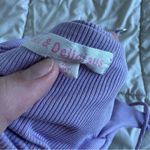 Hot & Delicious Lavender Lace-Up Crop Top Photo 3