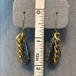 Vintage Elegant Dangle Earrings with Gold Chain and Gray Stone Element Green Photo 10