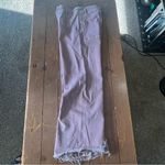 ZARA  Womens Y2K Wide Leg Jeans Pastel Pink High rise Flare Boho Raw Hem Photo 9