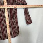 Apt. 9  Stretch Small Striped Red 3/4 Sleeve Top V-Neck Buttoned Retro Y2K‎ Work Photo 8