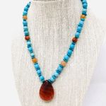 Sterling Silver , carnelian/turquoise/gemstone necklace Photo 1