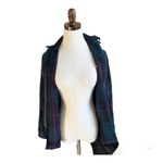Ralph Lauren Lauren‎  Women Wool Plaid Zip Up Jacket Size Petite Small Blue Green Photo 4