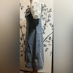 Stitching Puff Sleeve Dress Women's Denim Dresses Blue Size L Photo 4