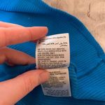 Alfani  Top Women's Size Small Blue Ribbed Mock Neck Half Zip Stretch Knit Blouse Photo 6