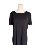 Ming Wang - NWOT Black Knit Midi Sheath Dress Short Sleeve Sz L Photo 2
