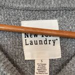 New York Laundry Gray Ribbed Tie Front Long Sleeve Pearl Detail Size‎ Small Photo 4