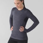 Lululemon ATHLETICA Heathered Herringbone Black Think Fast Long Sleeves Size 6 Photo 6