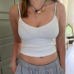 Brandy Melville White Ribbed Shirt Photo 3