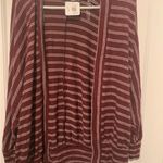Lush Clothing Lush Burgundy and White Striped Top‎ Photo 0