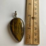 TIGER’S Eye Large Genuine Stone Pendant Brown Photo 2