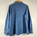 American Vintage Vintage Christmas Long Sleeve Denim Woven Shirt Embroidered Santa Moose XL Photo 6