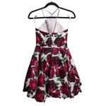 Camille La Vie  White Red Rose Print Halter Neck Sleeveless Fit Flare Dress 0 Photo 4