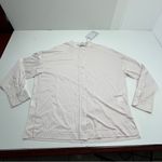 Max Mara Light Pink Edmea Button Down Blouse Medium Striped Mandarin Collar NEW Photo 2