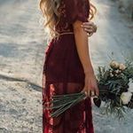 Dainty Hooligan ✨ HP✨Maroon wine red maxi dress with lace overlay✨ Photo 1