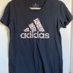 Adidas Black Cheetah Logo Print Short Sleeve Amplifier Tee Shirt #MBG Photo 0