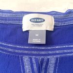 Old Navy  M Women’s Royal Blue Stripes Shirt Short Sleeve Top Size Medium Photo 2