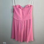 David's Bridal Davids‎ Bridal Strapless Dress 12 Rosepetal Crinkle Chiffon Cascade Bridesmaid Photo 12