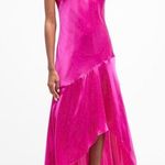 frame denim FRAME hot pink 100% silk tie-neck halter dress (magenta color) Photo 0