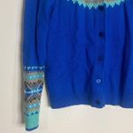 Talbots Colorful Fair Isle Knit Cardigan Wool Blend Sweater Women's small Photo 2