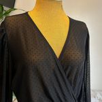 Only brand mesh polka dot cross cross long sleeve peplum top Photo 1