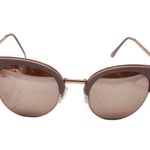 Metal Polarized Sunglasses Shiny Rose Gold Glass Drivers Round Gradient Lenses Pink Photo 0