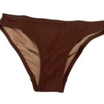 J.Crew New  Brown Wide Ribbed Hipster Bikini Swim Bathing Suit Bottom Size XXS Photo 1