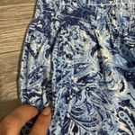 Briggs New York Briggs Women Blue White Paisley Print Wide Leg Cropped Pants Size 10 Linen Blend Photo 8