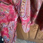 CHAPS by Ralph Lauren Woman 1X Red Paisley Classic Button Up Blouse Photo 2