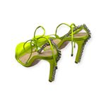 Schutz new  𒀭 Islah Satin + Crystal Heeled Sandals 𒀭Fresh Green [Neon] 𒀭 7.5M Photo 4