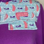 Simply Southern  Whale Print 1/4 Zip Purple Pullover Sweatshirt Jacket Sz S Photo 3