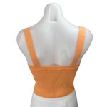 ZARA Orange Ribbed Knit Sleeveless Square Neck Cami Camisole Tank Crop Top Sz M Photo 1
