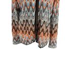 Misook Exclusively  Chevron Cardigan Knit Ruffle Orange Blue Size XL Photo 4