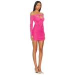 superdown  Ash Mini Dress in Hot Pink XSmall New Womens Cocktail long sleeve Photo 2