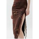 Urban Outfitters  UO Samara Mesh Strapless Midi Dress XL Brown Floral Whimsigoth Photo 6