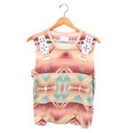 Denim & Supply Ralph Lauren Southwestern Aztec Beaded Sleeveless Top M Tan Size M Photo 1