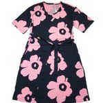 NWT marimekko Johanas Juhla In Navy Pink Unikko Dress Cotton Jersey Dress L Size L Photo 0