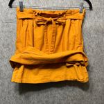 Love 21 Y2K Paper Bag Skirt Mini High Waist Belted Pockets Mustard Yellow XS Photo 1