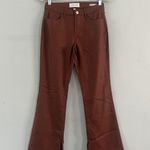 Dear John Jaxytn Cognac Brown Mid Rise Side Slit Bootcut Pants Photo 2