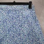 Blue Floral Mini Short Flare Pull On Cotton Tenniscore Boho Skirt S Small Photo 2
